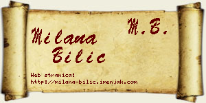 Milana Bilić vizit kartica